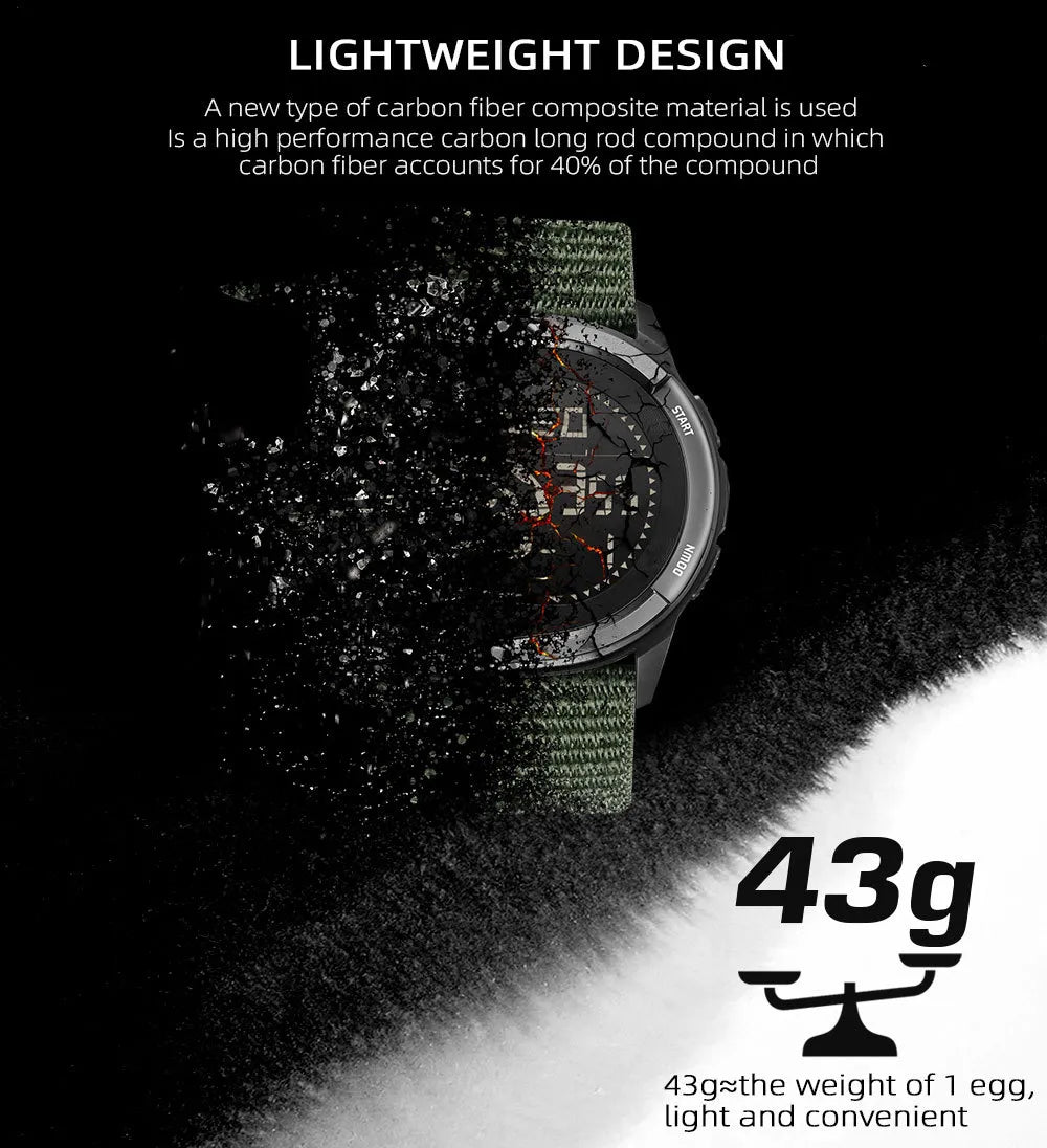 ZENITH POINT 45 | Lightweight Carbon Fiber Field Watch with Tactical Design | Durable for Extreme Adventures