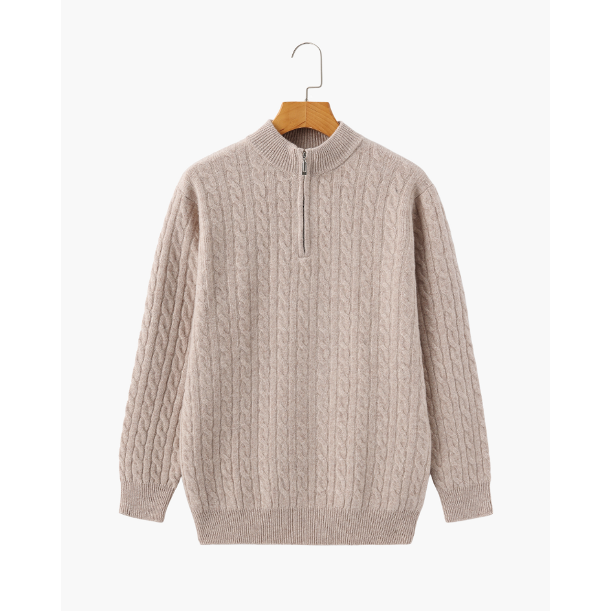100% Cashmere Half Zip Cardigan Sweater for Men - Timeless Elegance 0