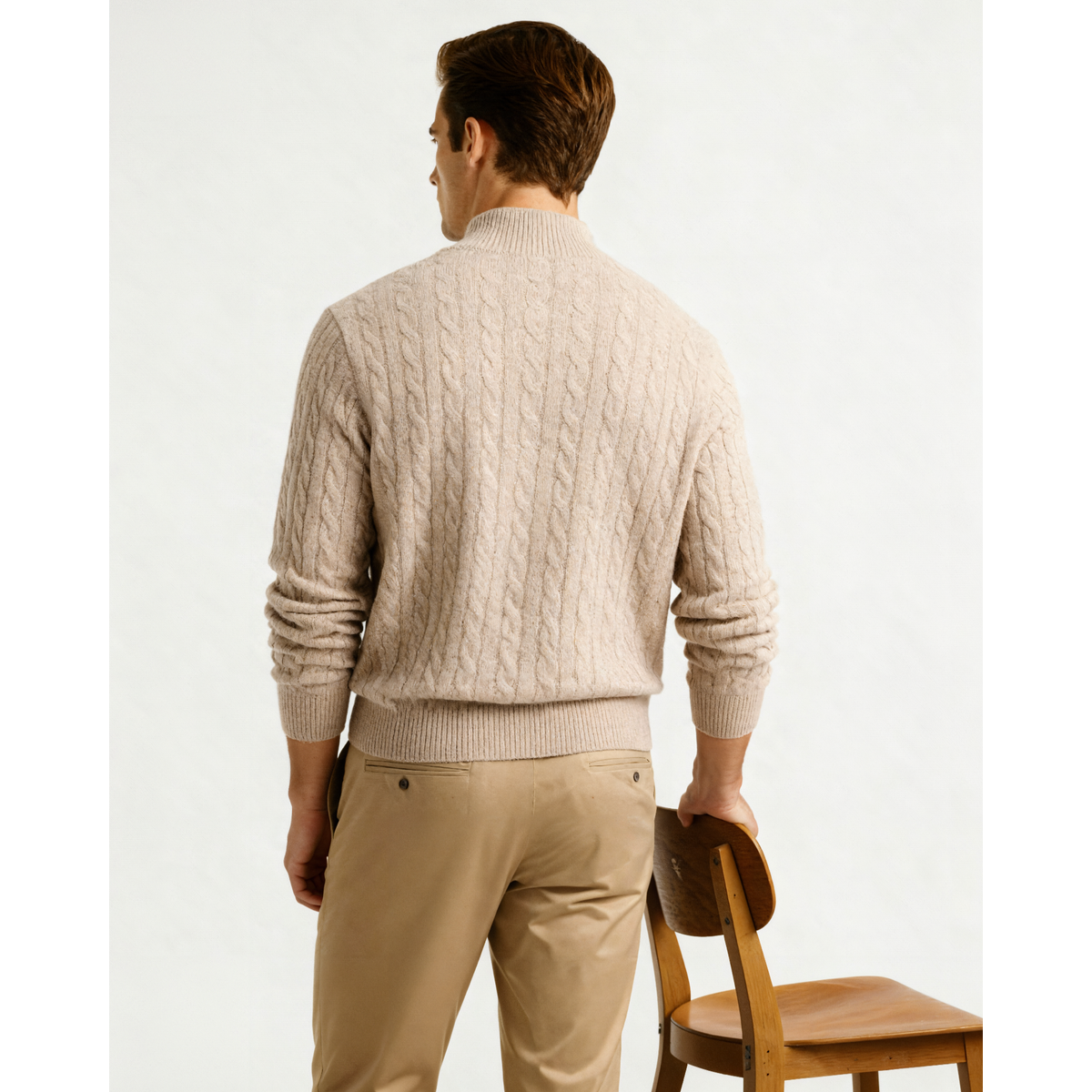 100% Cashmere Half Zip Cardigan Sweater for Men - Timeless Elegance 3