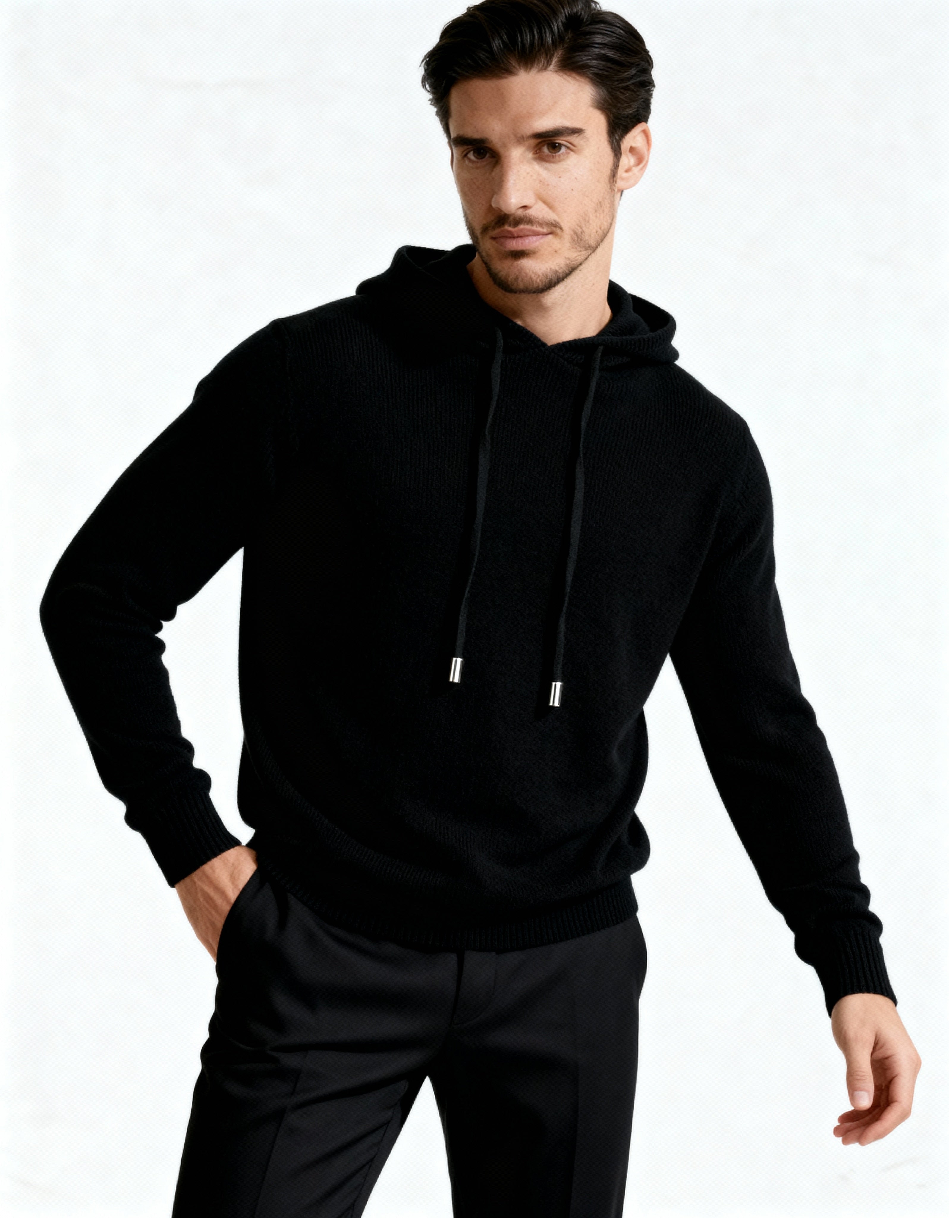 100% Cashmere Hoodie Lightweight Breathable Relaxed Fit Casual 3