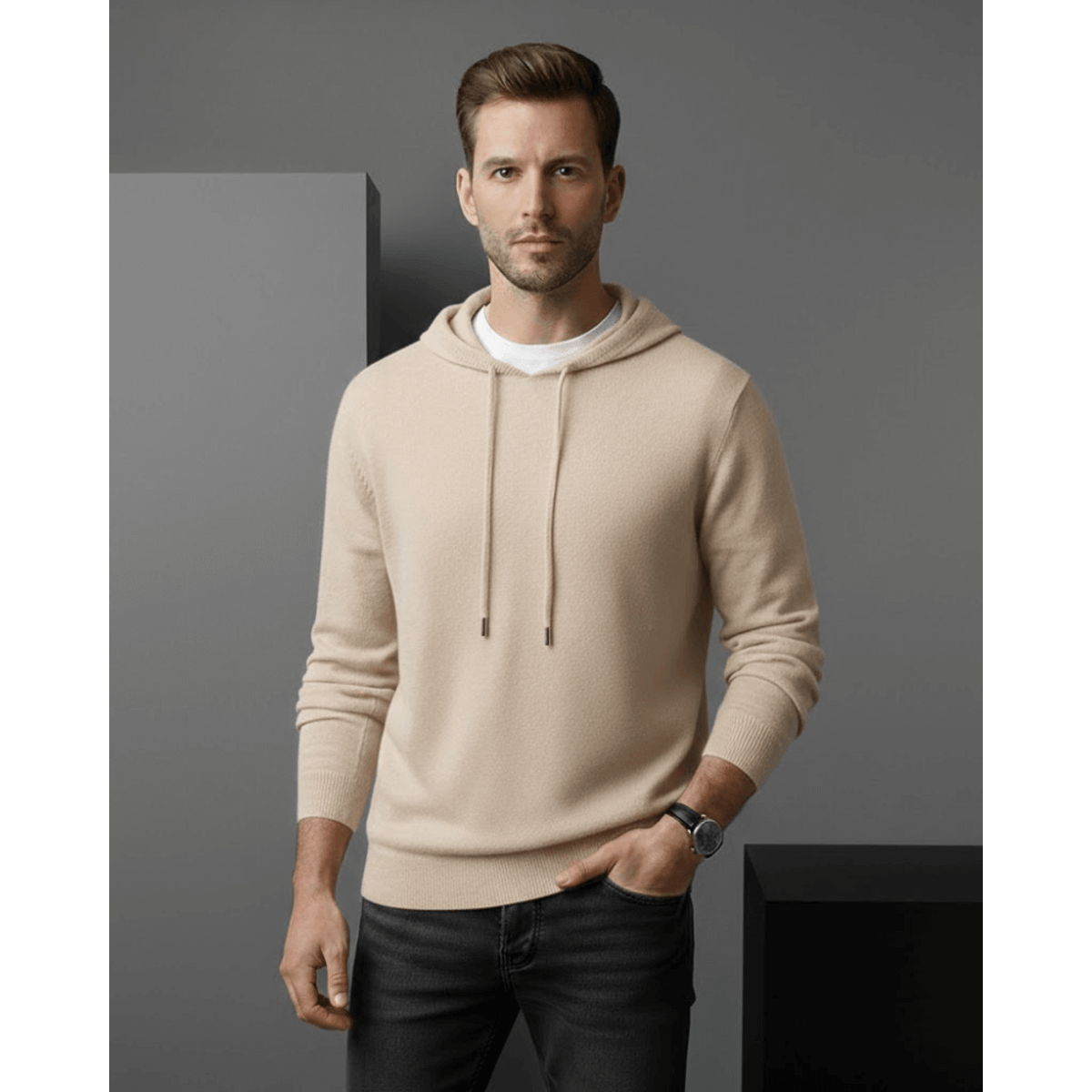 Cashmere Hoodie Lightweight Breathable Relaxed Fit Casual