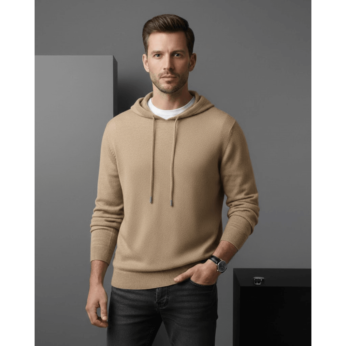 Cashmere Hoodie Lightweight Breathable Relaxed Fit Casual