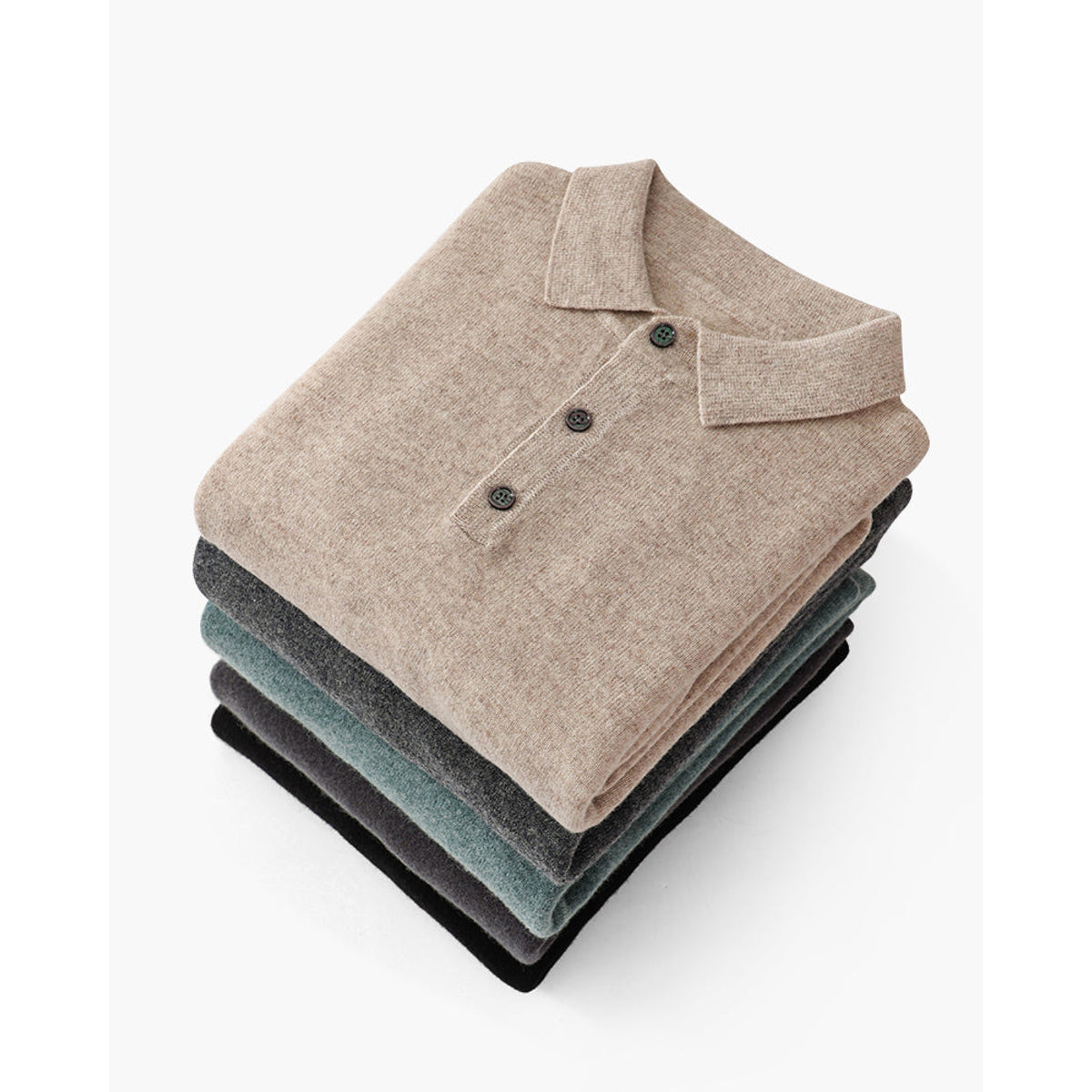 100% Cashmere Polo Shirt Men Classic Style Timeless Comfort 4