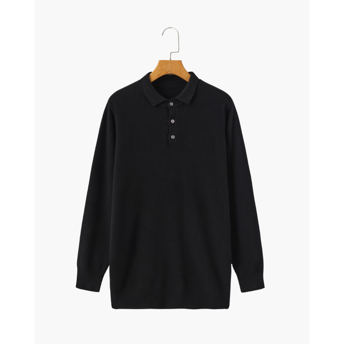 100% Cashmere Polo Shirt Men Classic Style Timeless Comfort 5