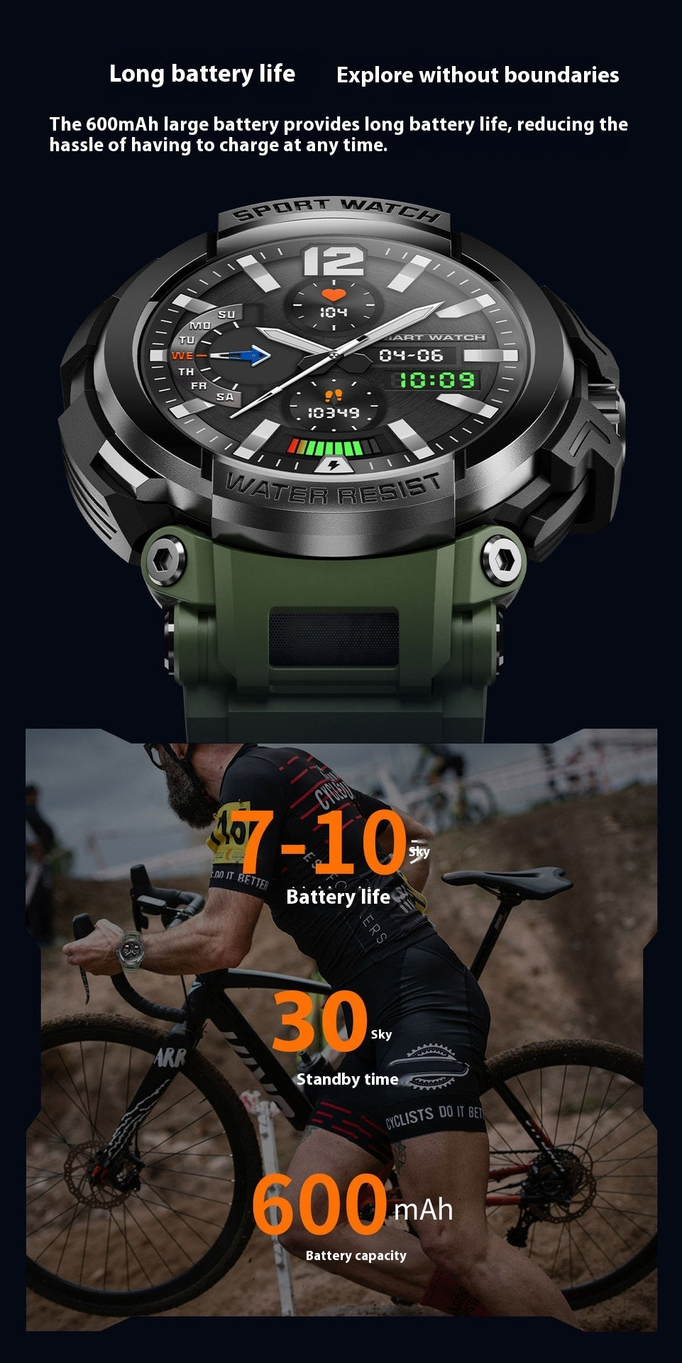 OMNI PRIME | Smartwatch mit robustem Design & Gesundheitsüberwachung | 15 Sportmodi für aktive Lebensstile