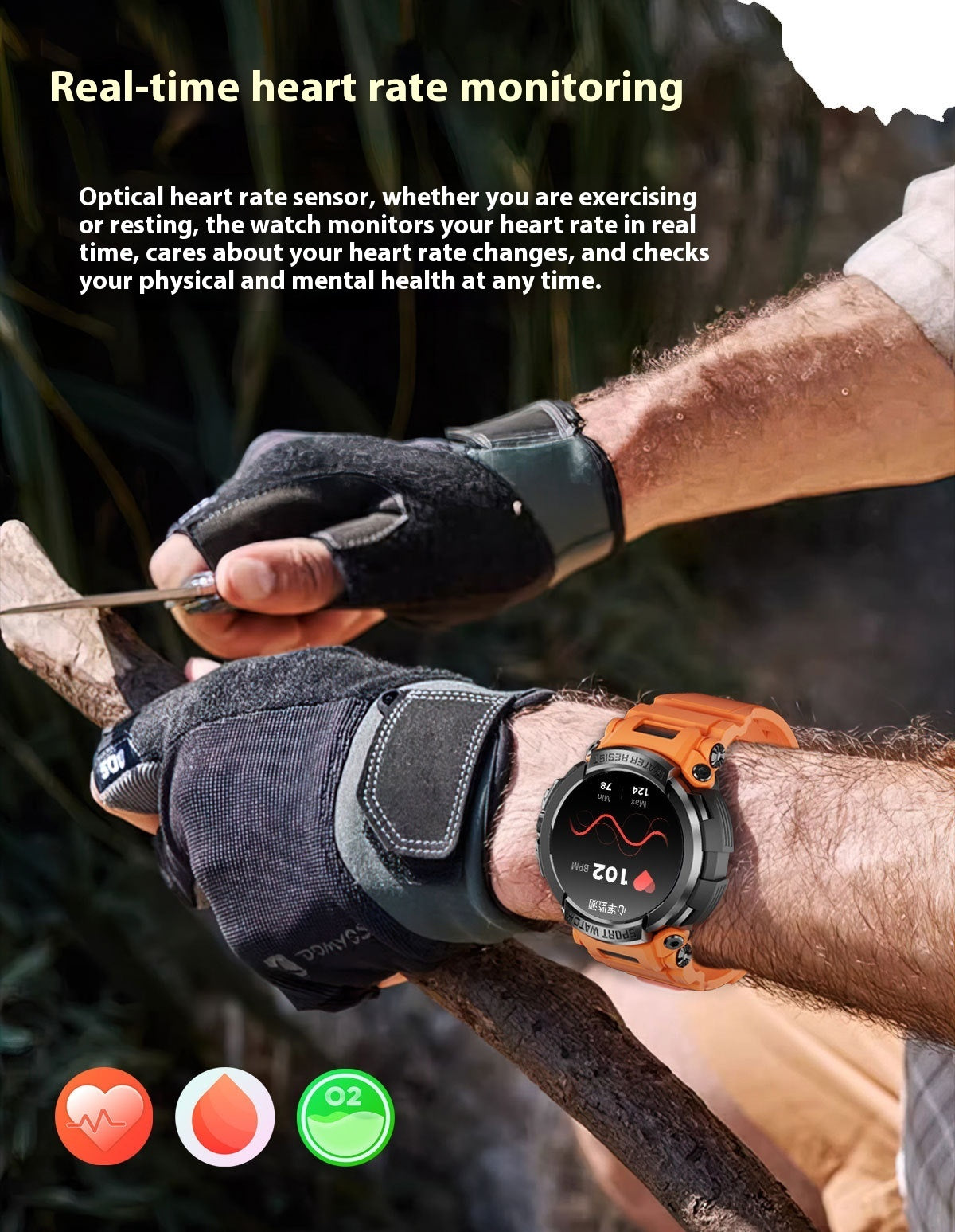 OMNI PRIME | Smartwatch mit robustem Design & Gesundheitsüberwachung | 15 Sportmodi für aktive Lebensstile