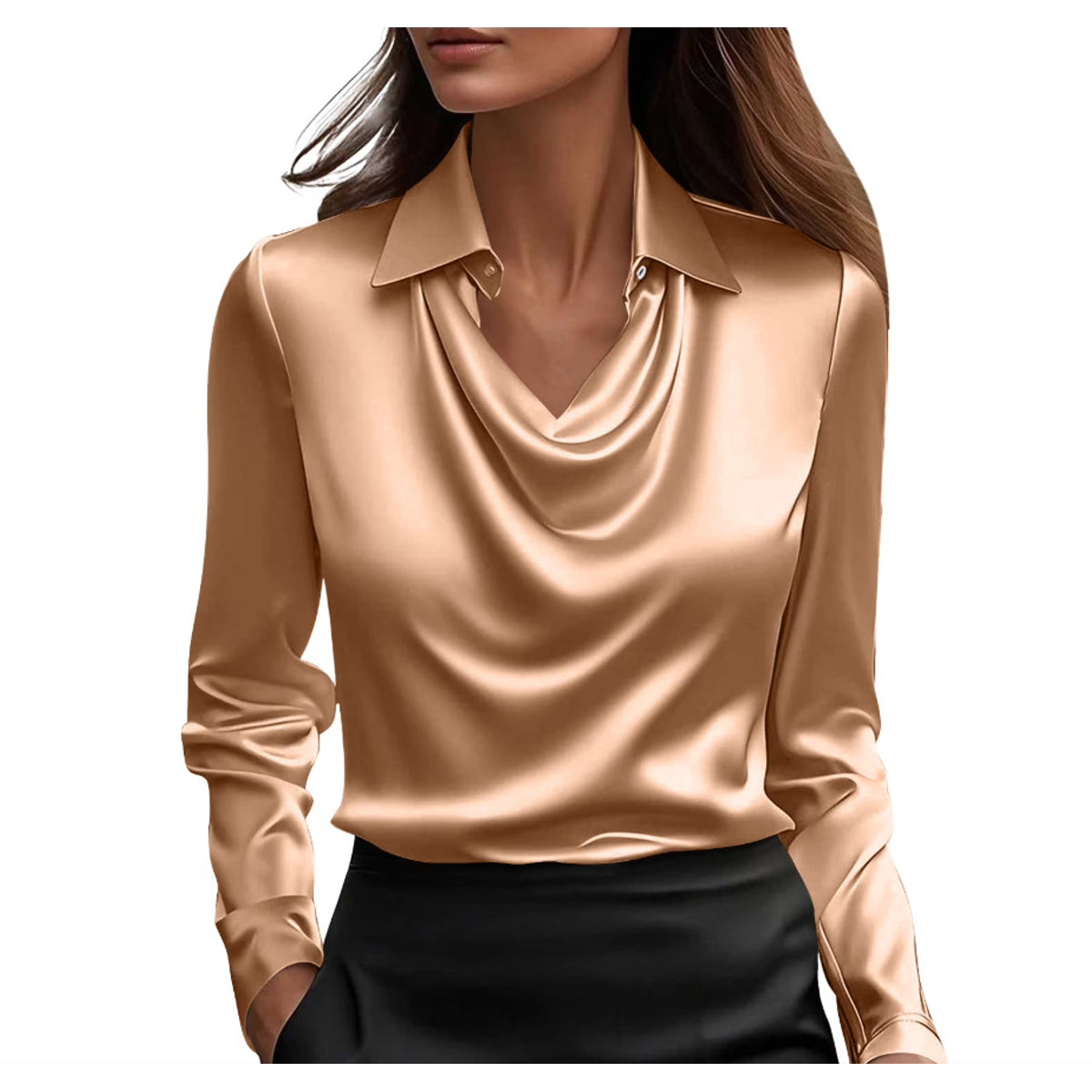 Sloane | Sophisticated Autumn Cowl Neck Blouse