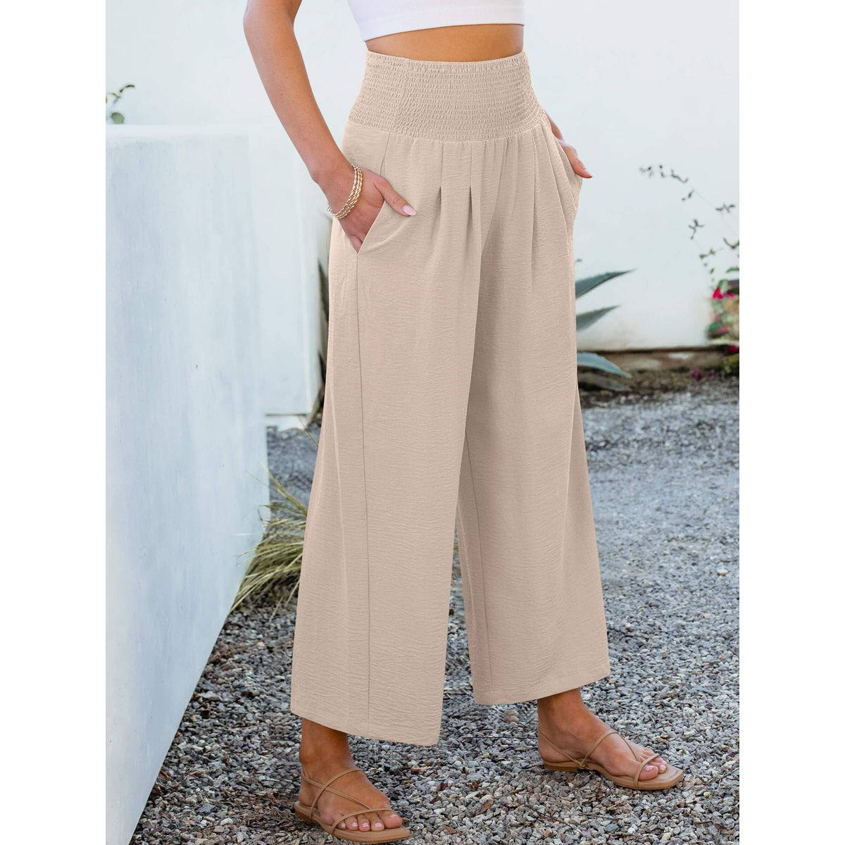 Harper | Fließende Palazzo-Hose mit hohem Bund