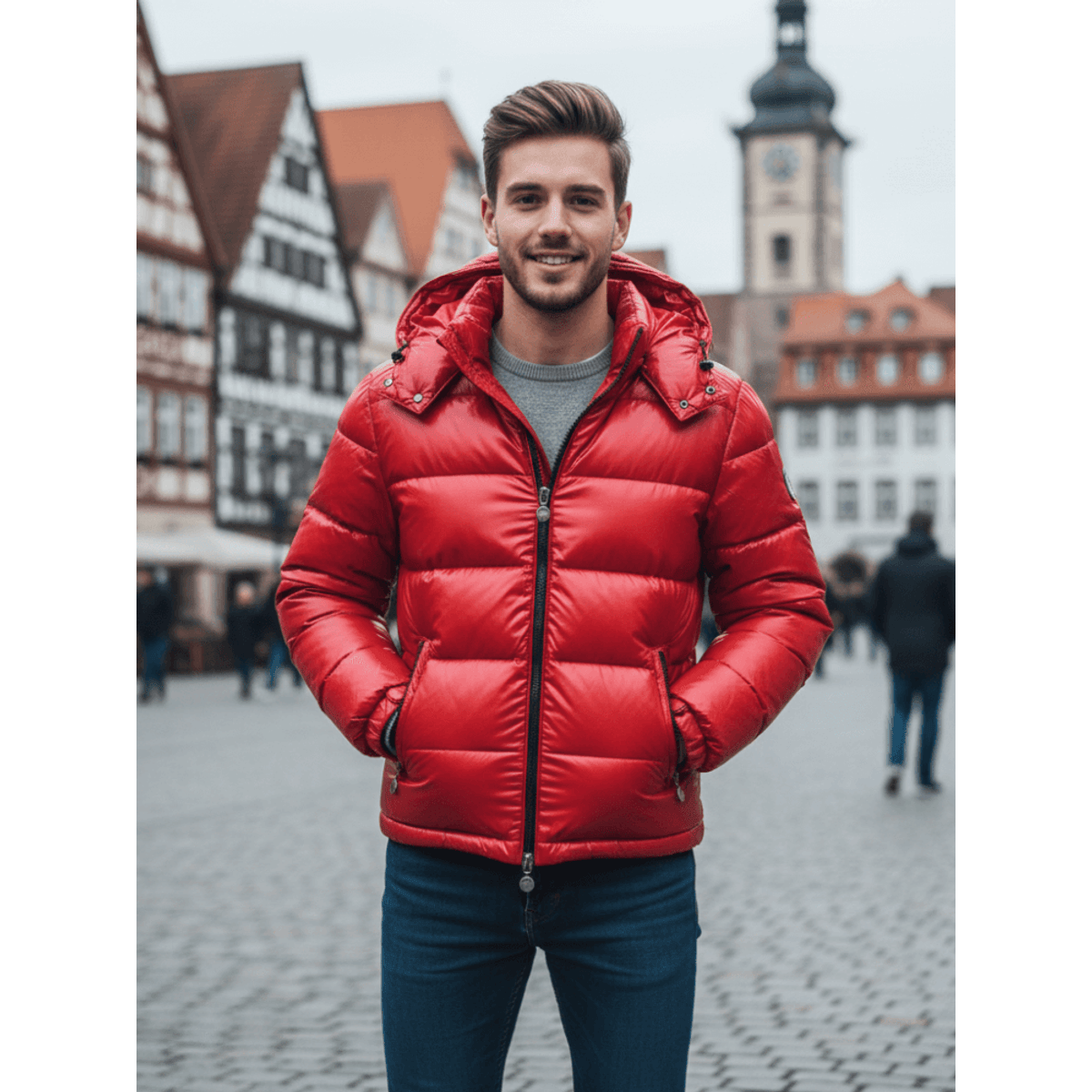 Men's Puffer Jacket Lightweight Stylish Winter Coat Warm Insulated
