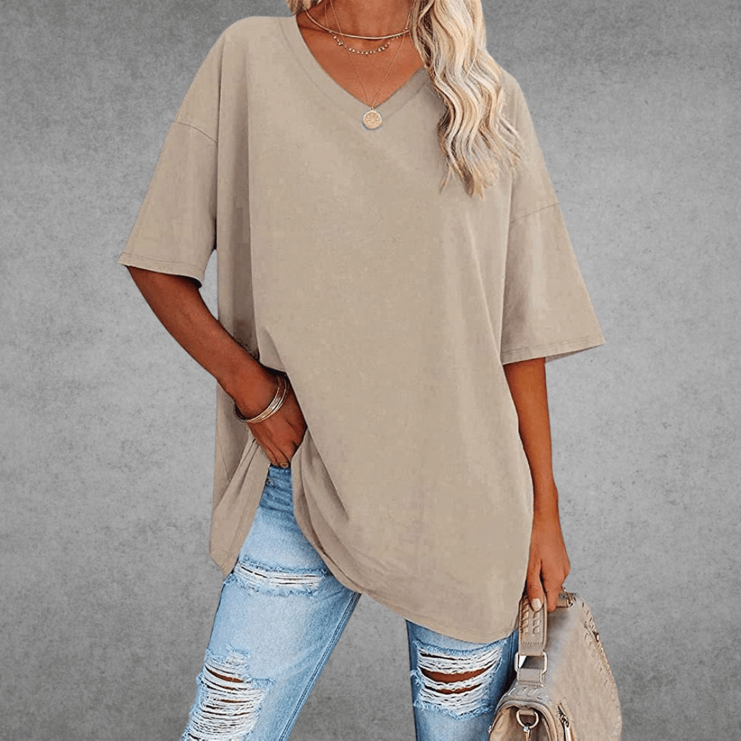 Anneliese - Women's Oversized T-Shirt, Soft Cotton Drop Shoulder Tee, Casual Streetwear 11