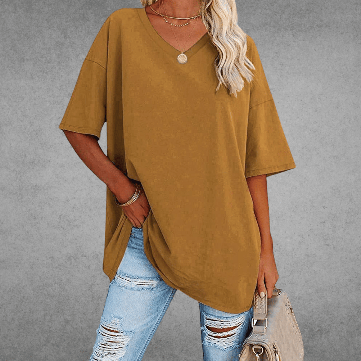 Anneliese - Women's Oversized T-Shirt, Soft Cotton Drop Shoulder Tee, Casual Streetwear 14