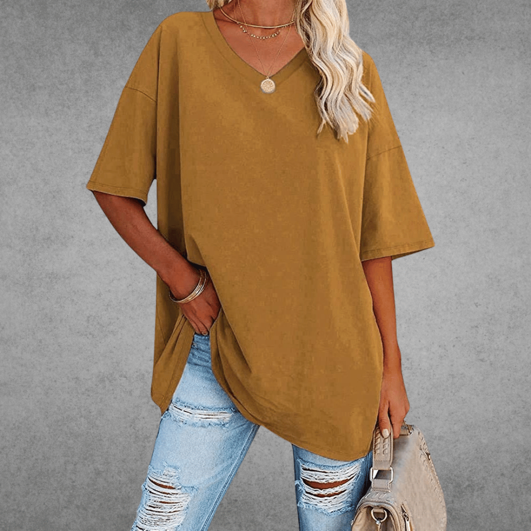 Anneliese - Women's Oversized T-Shirt, Soft Cotton Drop Shoulder Tee, Casual Streetwear 14