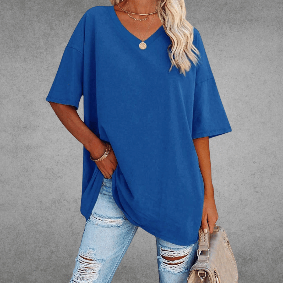 Anneliese - Women's Oversized T-Shirt, Soft Cotton Drop Shoulder Tee, Casual Streetwear 2