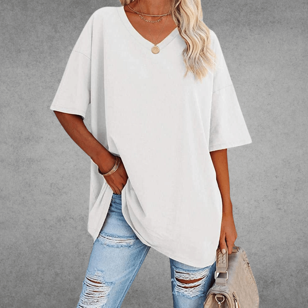 Anneliese - Women's Oversized T-Shirt, Soft Cotton Drop Shoulder Tee, Casual Streetwear 9