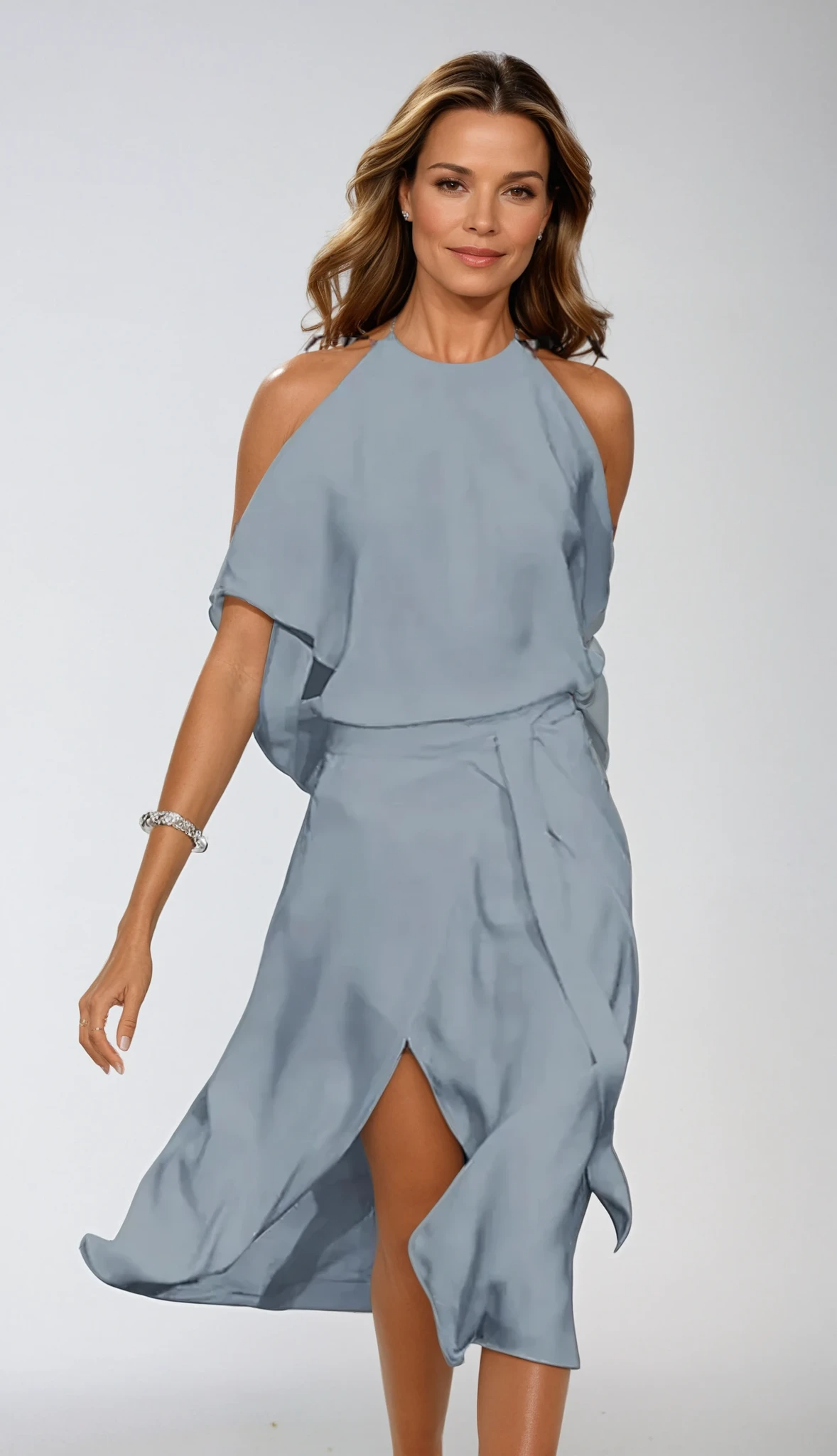 Asymmetrical Midi Dress Off-Shoulder Design Flattering Fit Elegant Style 1