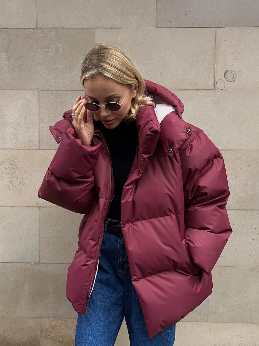 Black Puffer Jacket Women Chic Design Winter Coat for Warmth 5