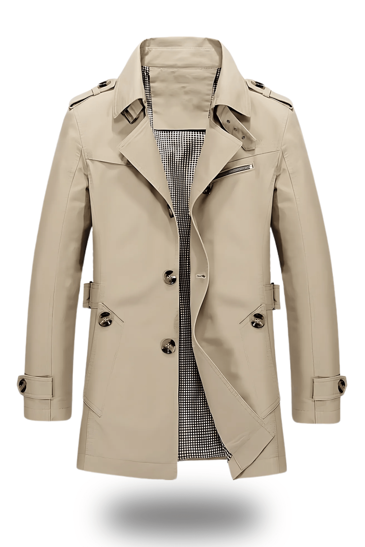 Black Trench Coat Women Classic Elegance Folded Collar Winter Outerwear 0