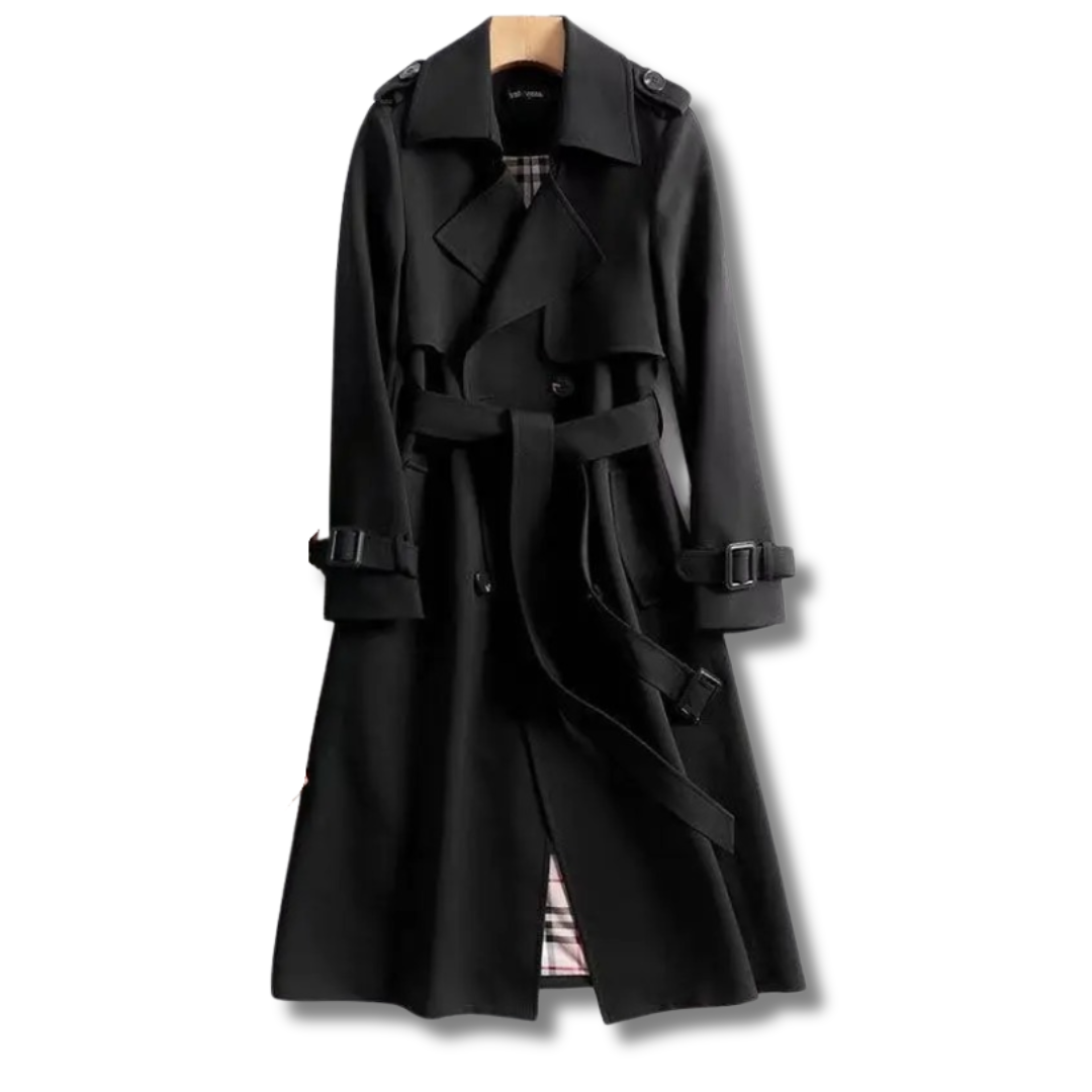 Black Trench Coat Women Elegant Design Versatile for Every Occasion 2