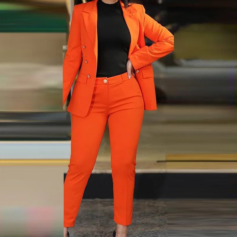 Blazer Set for Women Tailored Chic Professional Look with Matching Pants 2