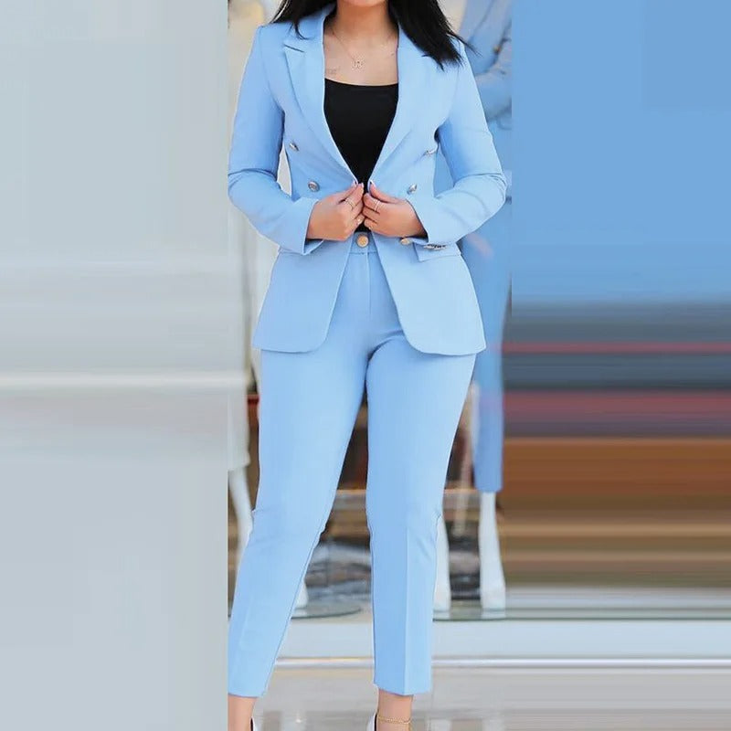 Blazer Set for Women Tailored Chic Professional Look with Matching Pants 4