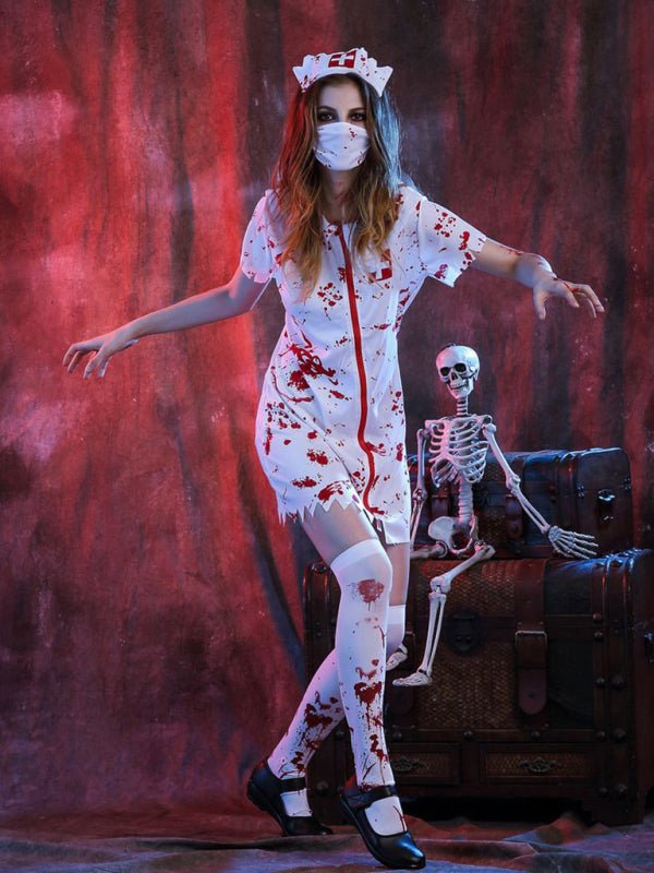 Bloody Nurse Halloween Costume Scary Adult Outfit for Women 1