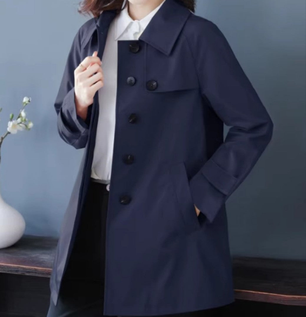 Button Front Topper Women's Jacket Floral Lining with Pockets