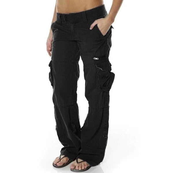 Cargo Pants for Women - High Waist Streetwear Trousers with Utility Pockets 0