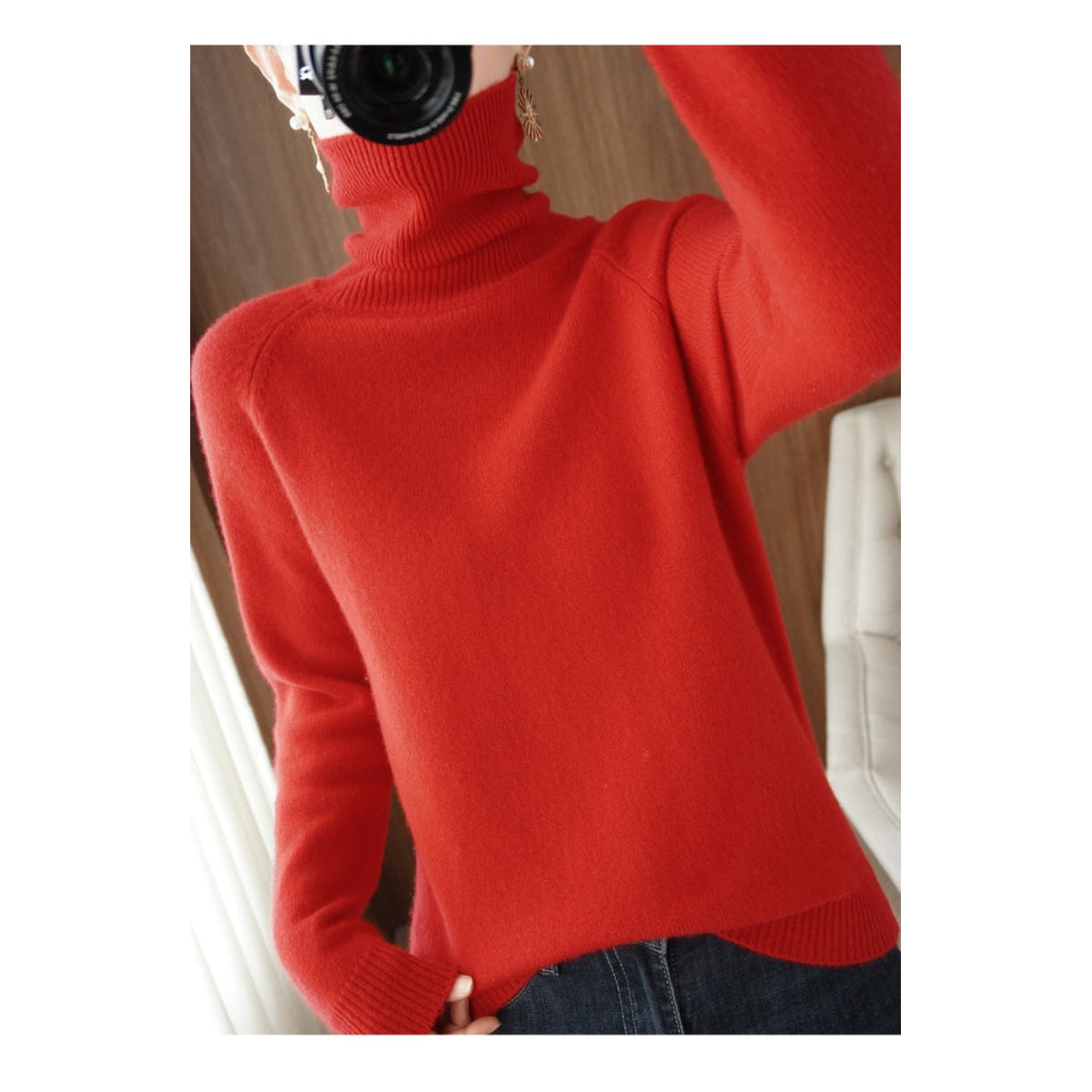 Cashmere Sweater Women Elegant Turtleneck for Fall and Winter Comfort 1