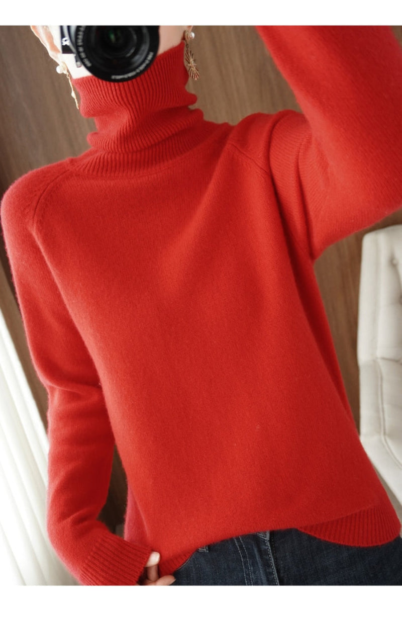 Cashmere Sweater Women Elegant Turtleneck for Fall and Winter Comfort 1