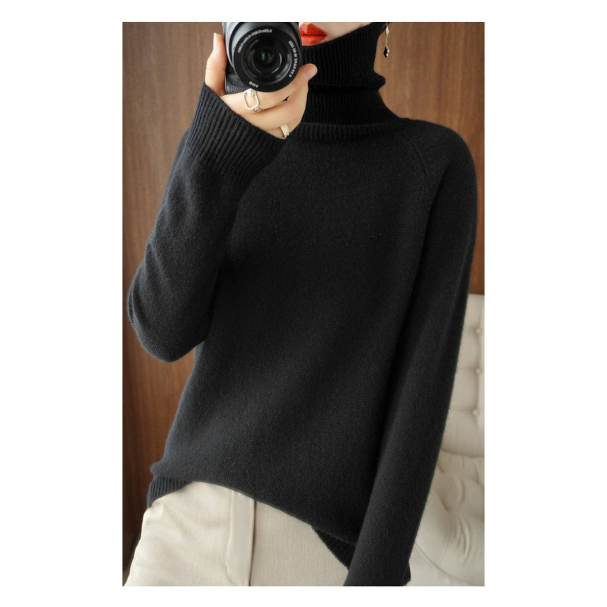 Cashmere Sweater Women Elegant Turtleneck for Fall and Winter Comfort 2