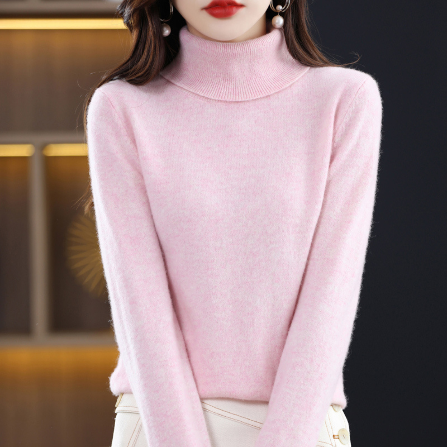 Cashmere Turtleneck Sweater Women Elegant Luxury Winter Style 6