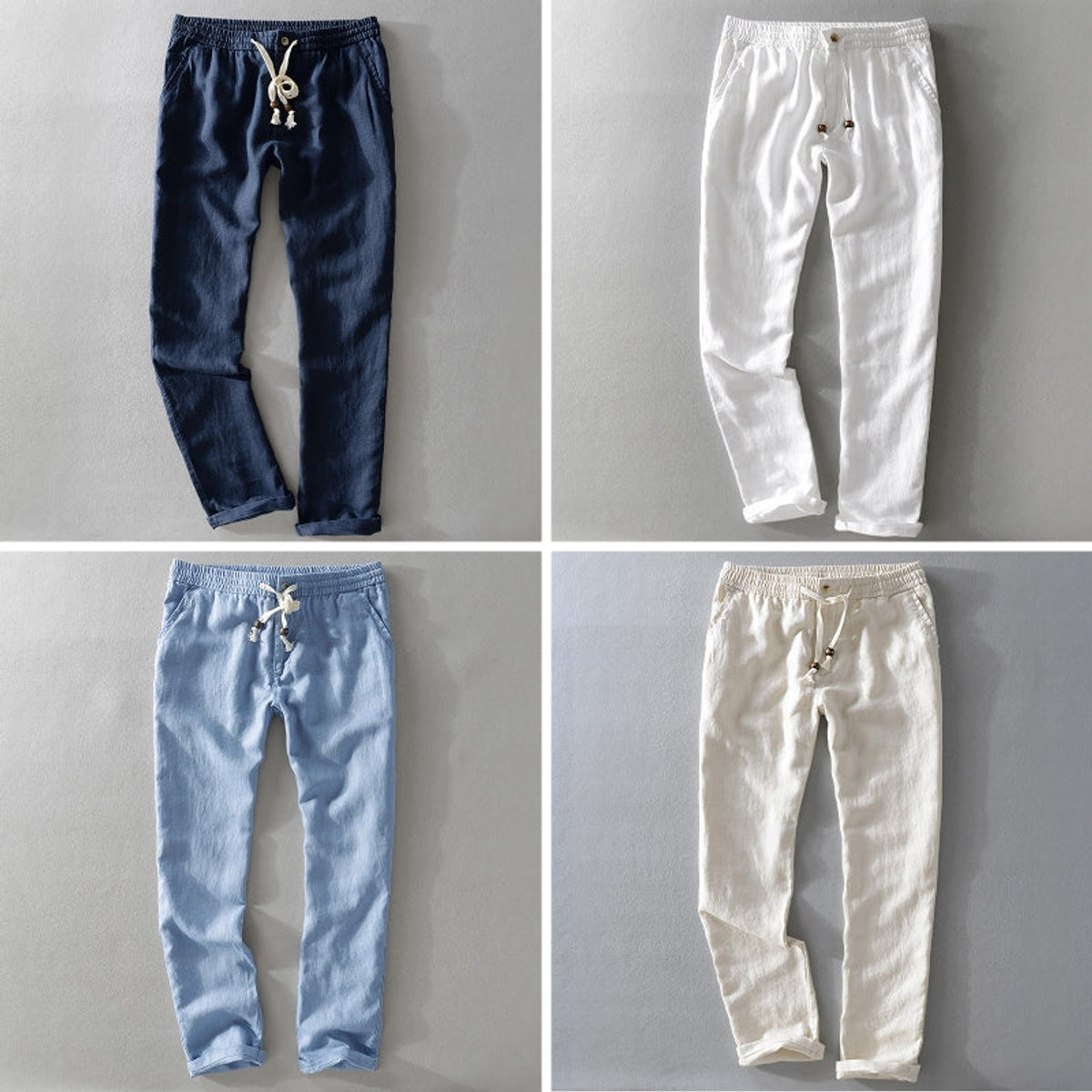Casual Linen Pants Women Lightweight Stylish Fit Elastic Waist 4