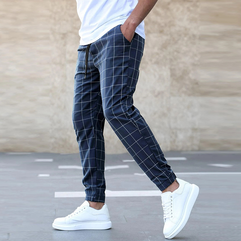 Checkered Jogging Trousers Men Comfortable Casual Pants Stylish Fit 2