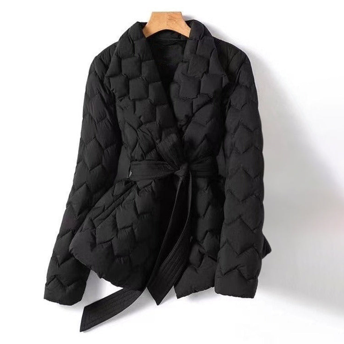 Chic Down Jacket Women Tailored Waist Elegant Design Winter Coat 1