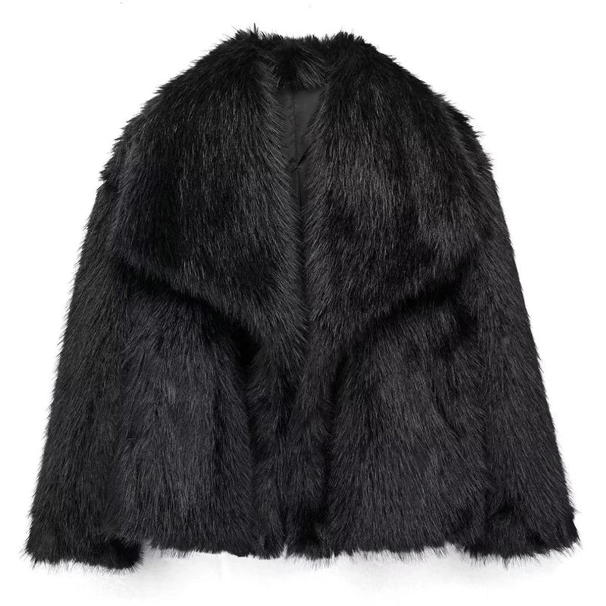 Chic Faux Fur Winter Jacket Women Elegant Cropped Design Stylish Warmth 10