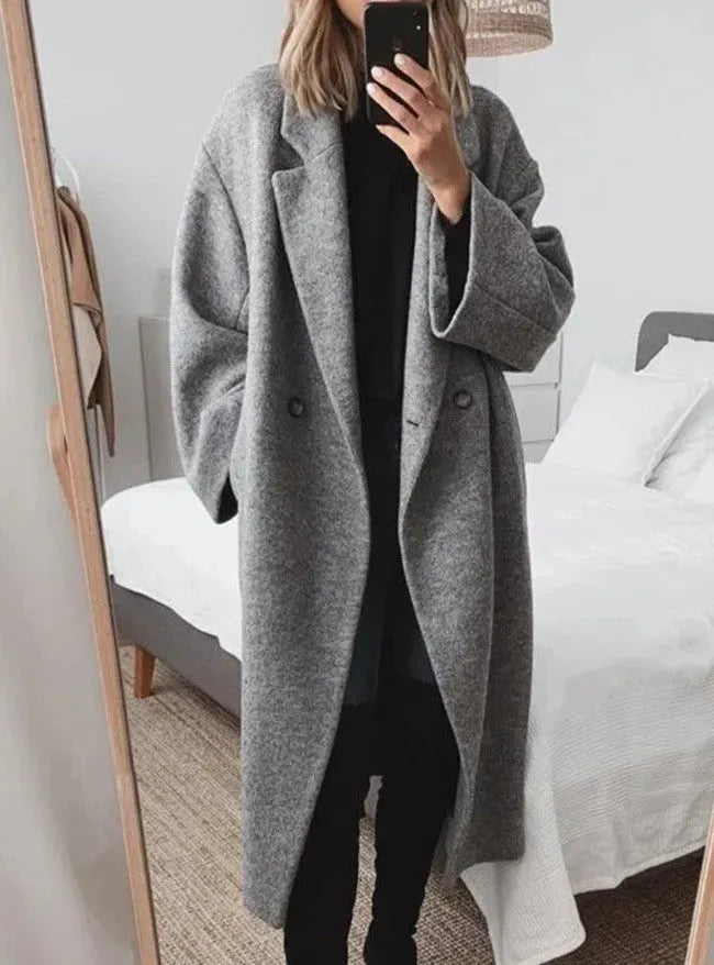 Chic Relaxed Fit Long Coat Women Oversized Elegance Winter Essential 0