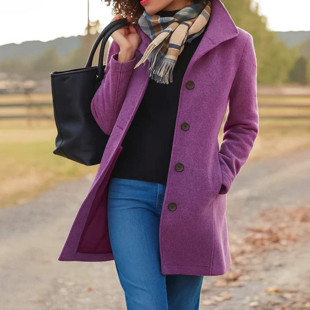 Classic Coat Women Timeless Elegance Straight Fit for Fall 1