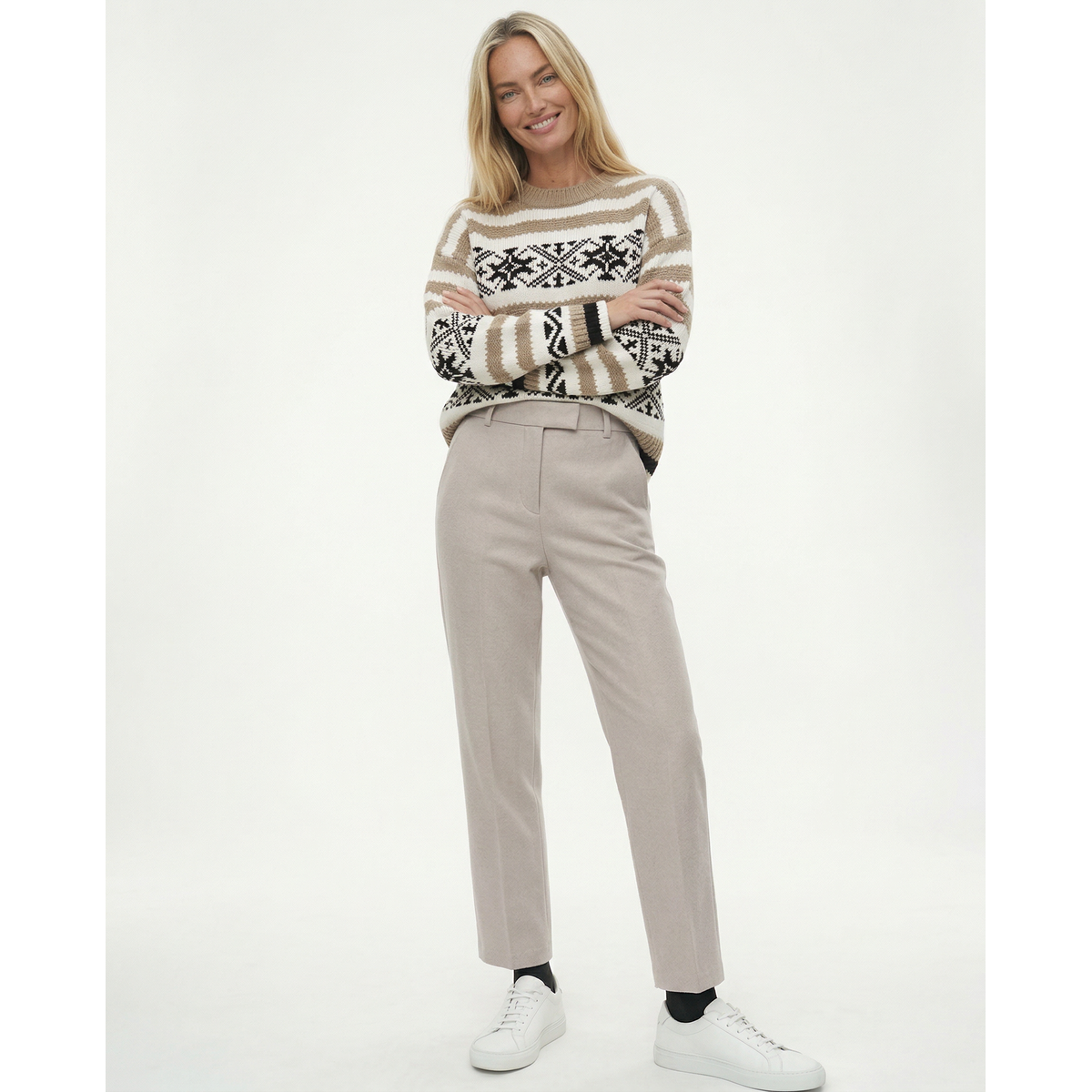 Classic Wool Trousers Women High Waist Straight Leg Elegant Chic 4