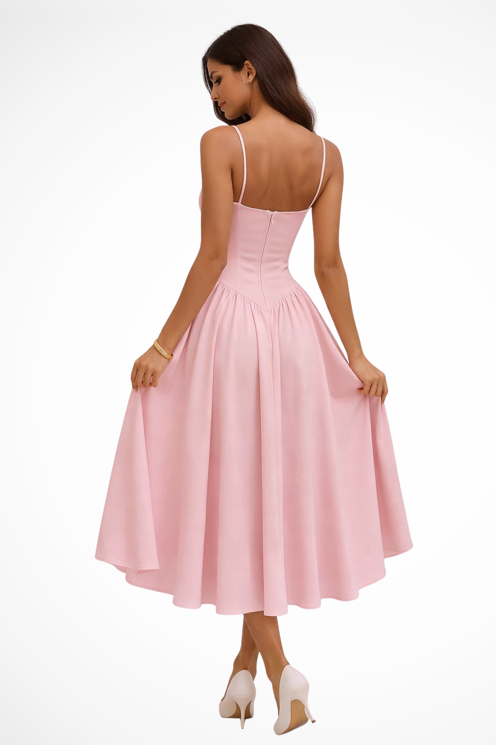 Corset Bodice A-Line Midi Dress Women's Formal Cocktail Dress Elegant for Weddings 1