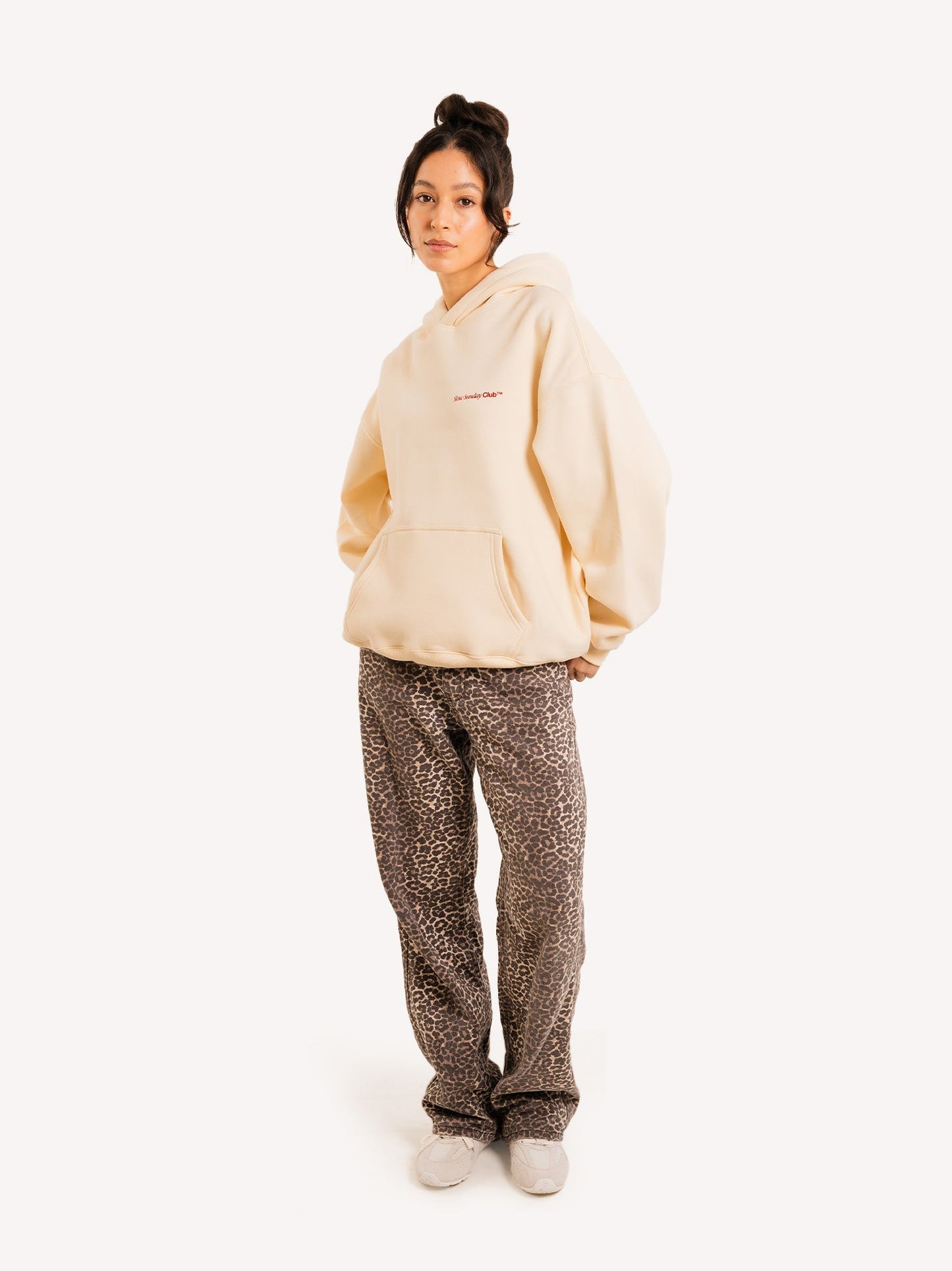 Cozy Oversized Hoodie for Women - Soft Cotton, Minimalist Streetwear, Black/Grey 5