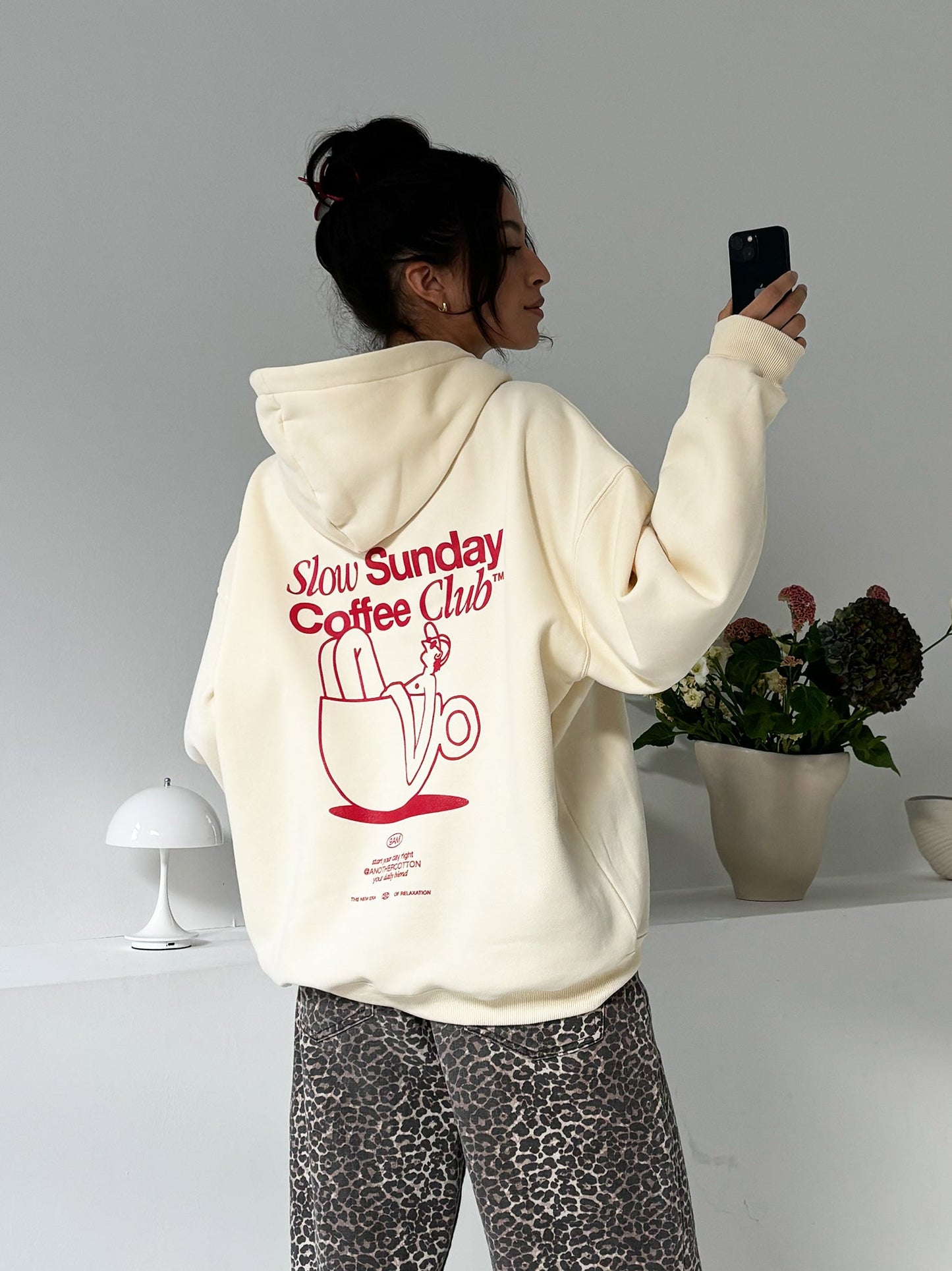 Cozy Oversized Hoodie for Women - Soft Cotton, Minimalist Streetwear, Black/Grey 6
