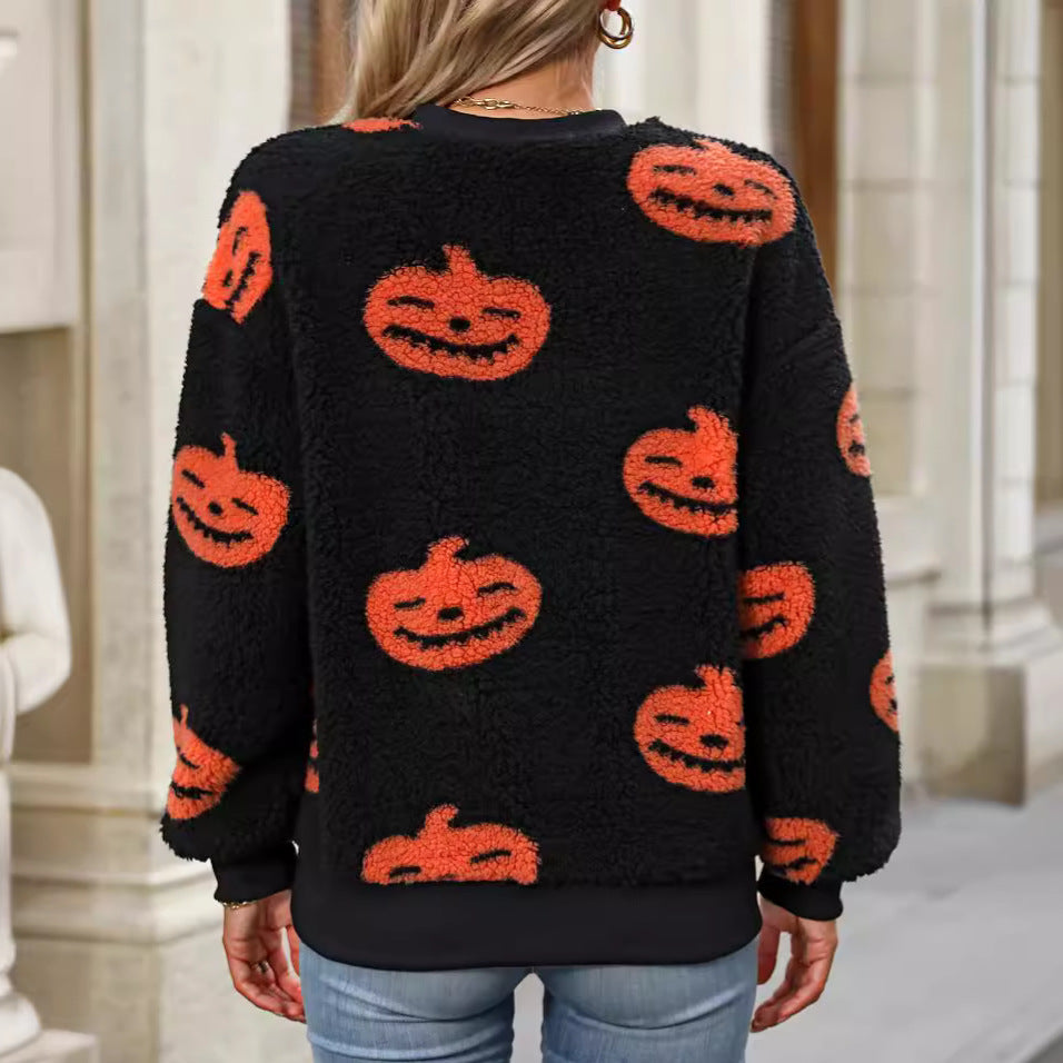 Cozy Sweatshirt Women Halloween Motif Casual Comfort 2