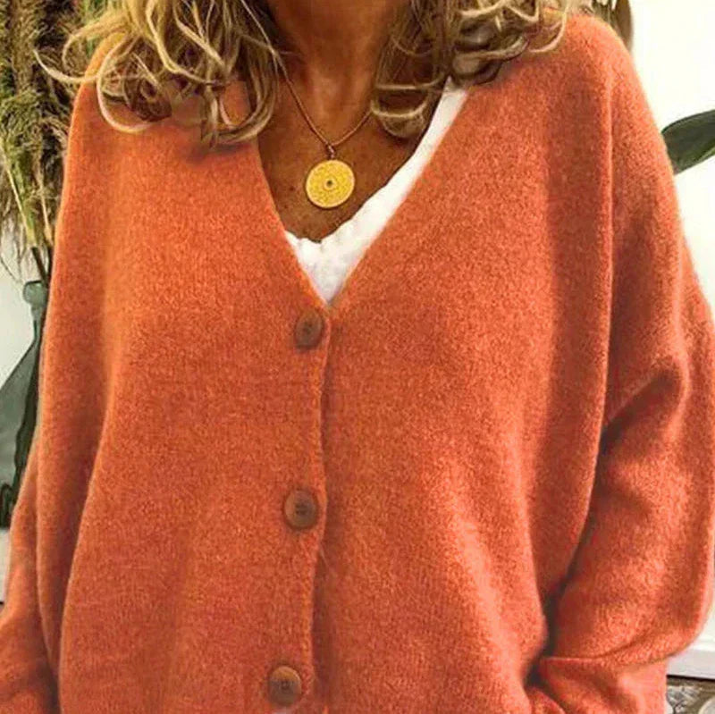 Cozy V-Neck Cardigan Women Button Sweater Chic Layering Essential 13