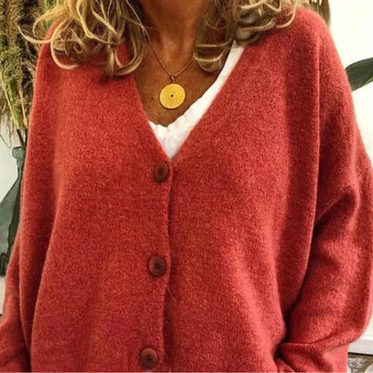 Cozy V-Neck Cardigan Women Button Sweater Chic Layering Essential 6