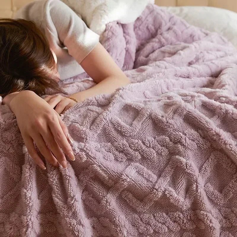 Cozy Winter Lambswool Blanket Warm Soft Plush Design for Ultimate Comfort 8