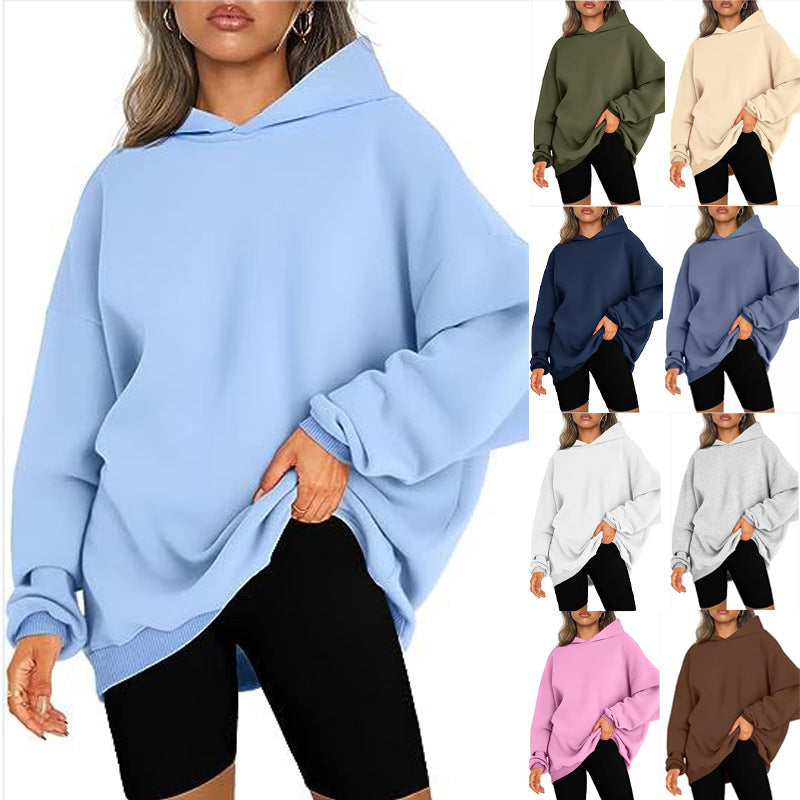 Cozy Women's Oversized Hoodie - Soft Heavyweight Cotton, Relaxed Fit, Minimalist Streetwear 1