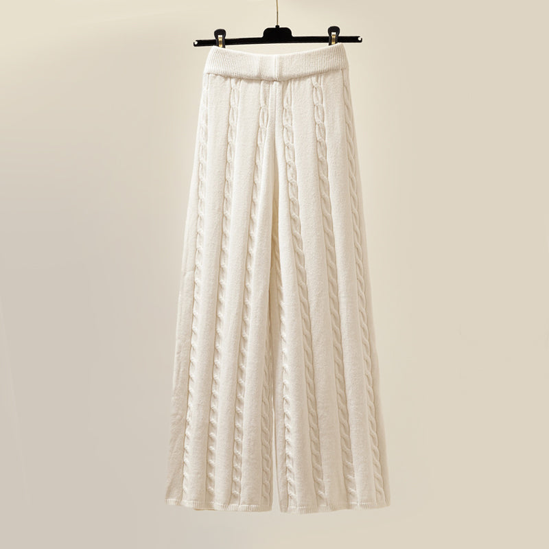 Cozy Women's Set Plush Knit Sweater and Pants Loungewear with Vest 3