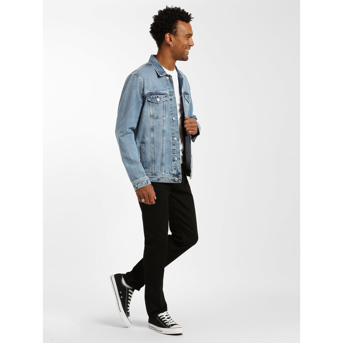 Denim Jacket Women Mid Shaded Classic Style Comfortable Fit 3