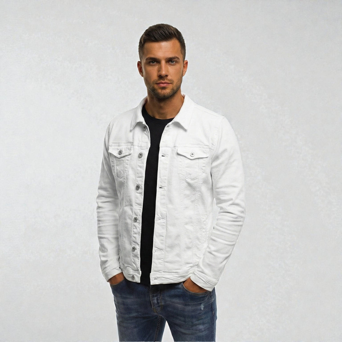 Denim Jacket Women Modern Tailored Fit Casual Essential Stylish 2