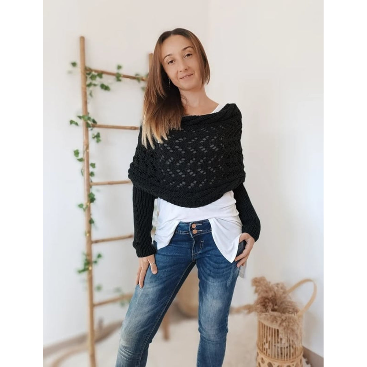 Double Sleeve Scarf Stylish Cozy Versatile Accessory for All Seasons 0